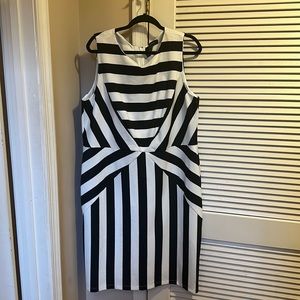 Black and white striped dress - new without tags